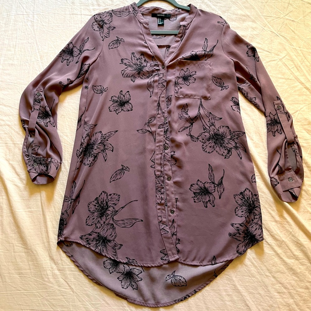Forever 21- Long shirt dress in Purple